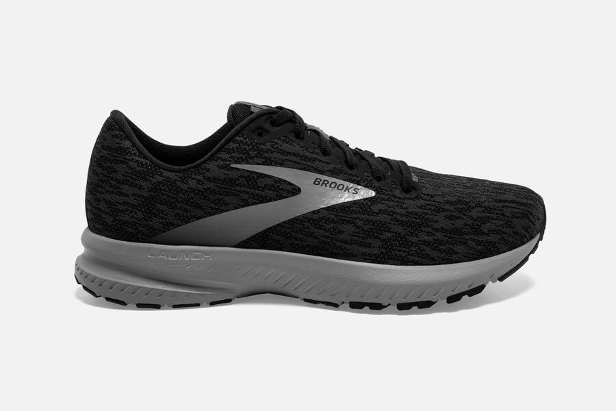 Launch 7 Road Brooks Running Shoes NZ Mens - Black/Grey - WDORHE-152